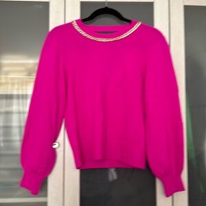 Generation love Fushia cashmere chain embroidered brand new sweater